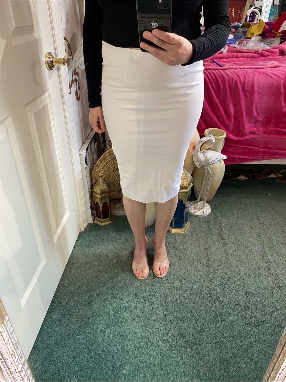 Classic White Pencil Skirt - Women